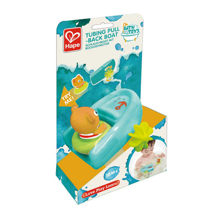 Hape Tubing Pull-Back Boat bath toy for kids 