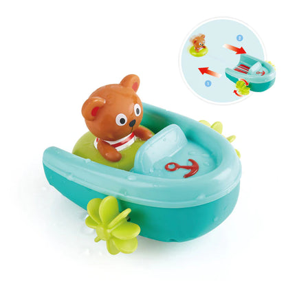 Hape Tubing Pull-Back Boat bath toy for kids 