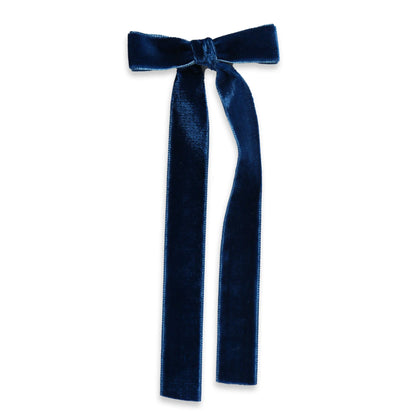 Large Velvet Long Tail Bow 8"