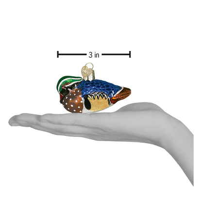 Old World Christmas Wood Duck glass ornament dimensions 