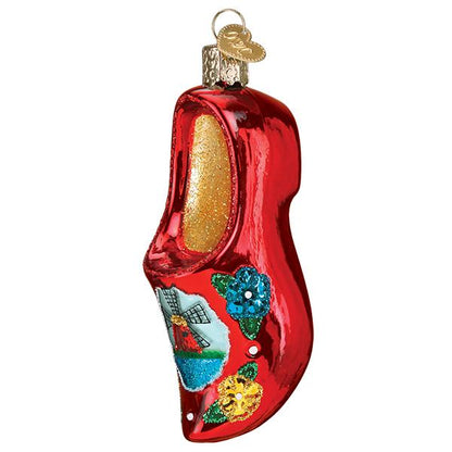 Old World Christmas Wooden Clog glass ornament 