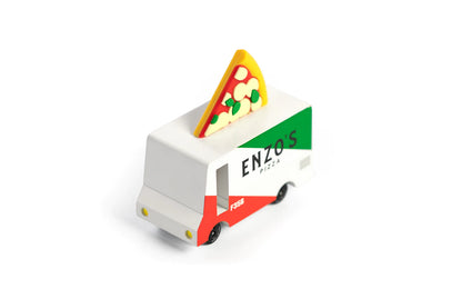 Candylab Enzo's Pizza Van toy wooden and diecast car for kids