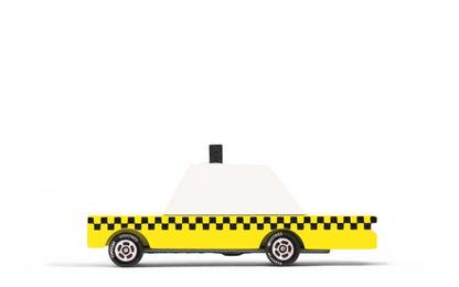 Candylab Yellow Taxi wood and diecast toy car for kids