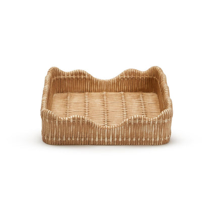 Scalloped Basket Weave Napkin Holder