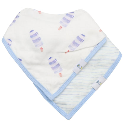 Goosewaddle bib set Popsicles and stripes