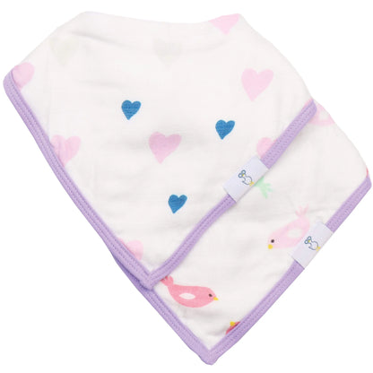 Goosewaddle bib set birds and flowers