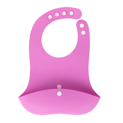 Morepeas roll and snap silicone bib purple grape