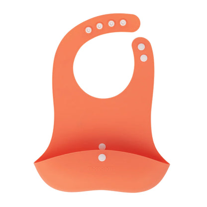 Morepeas roll and snap silicone bib orange melon
